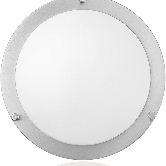 MYTH REALM 10" Double Rings LED Flush Mount Ceiling Light Silver 5000K - Picture 2 of 11